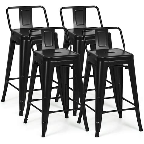 Metal bar stools set of 4 - FDW 24 Inches Metal Bar Stools Set of 4 Counter Height Wood Seat Barstool Patio Stool Stackable Backless Stool Indoor Outdoor Metal Kitchen Stools Bar Chairs (Black) Visit the FDW Store. 4.5 4.5 out of 5 stars 66 ratings. $79.99 $ 79. 99 $20.00 per Count ($20.00 $20.00 / Count)